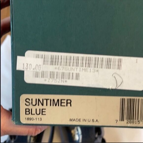 SAS SUNTIMER BLUE LEATHER SANDALS.  NEW - Picture 6 of 7